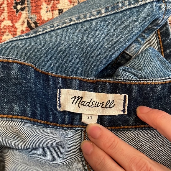 Madewell Two Tone Stretch Denim Button Down Skirt - Picture 7 of 7